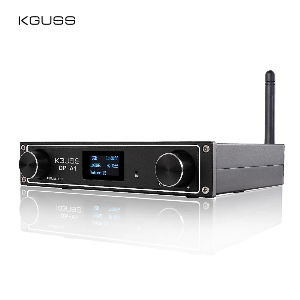 KGUSS DP-A1 Цифровой Bluetooth 4,2 CSR64215 усилитель USB/оптический/коаксиальный/AUX вход TAS5352A 24 бит/192 кГц 120 Вт* 2