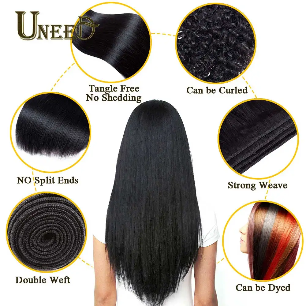 Uneed Hair Peruvian Straight Hair Bundles With Closure 4X4 100% Remy Peruvian Human Hair Weave 3 or 4 Bundles With Lace Closure Uneed Hair Peruvian Straight Hair Bundles With Closure 4X4 100% Remy Peruvian Human Hair Weave 3 or 4 Bundles With Lace Closure