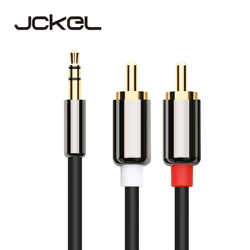 

JCKEL 3.5mm Jack to 2 RCA Cable Male to Male Audio Aux Cord for Amplifier Phone Headphone Speaker Car Audio Cable