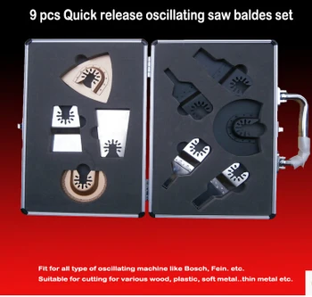 

Free shipping of 9 pcs Kit Oscillating Multi Tool Saw Blade for wood working&home decoration for all osillating tools using