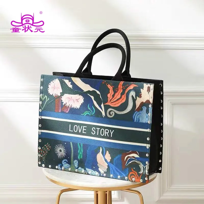 printed canvas tote bags with zipper pocket 2019 The New Women Bag National Wind Printed Canvas Tote Casual Beach Bags Women Zipper Shopping ...