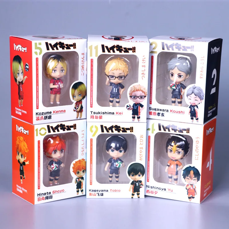 6 шт./компл. Аниме Haikyuu волейбол Хината Syouyou кагеяма tobio Рисунок ПВХ 10 см японского