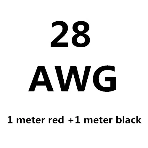 1 метр черный+ 1 метр Красный силиконовый провод 12AWG 14AWG 16AWG 22AWG 24AWG термостойкий мягкий силиконовый кабель - Цвет: 28AWG