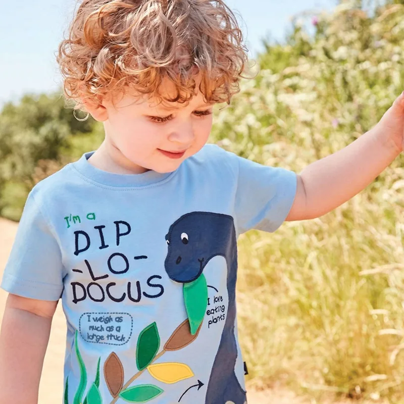 Футболка с принтом динозавра из мультфильма для мальчиков; Детские футболки для мальчиков; одежда для малышей; футболки с короткими рукавами из хлопка