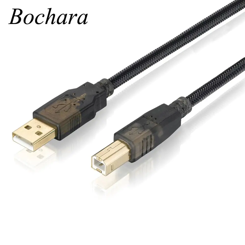 Кабель для принтера Bochara нейлоновый плетеный кабель USB 2 0 типа A to Type B M/M фольга +