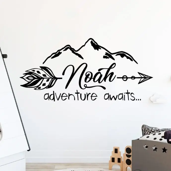 Us 6 41 25 Off Customize Babys Name Wall Mural Adventure Awaits Vinyl Sticker Mountain Nursery Decal Kids Room Decor Art Ay1251 In Us 6 41 25 Off Customize Babys Name Wall Mural Adventure Awaits Vinyl Sticker Mountain Nursery Decal Kids Room Decor Art Ay1251 In