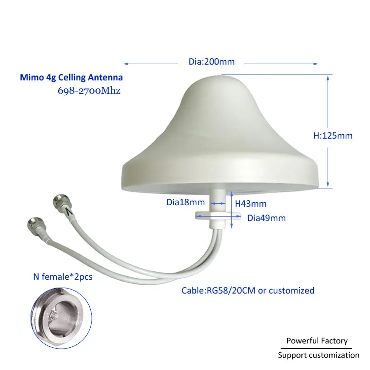 698 МГц до 2700 МГц всенаправленная 8dbi Wifi GSM lte 4g mimo потолочная антенна 1 шт
