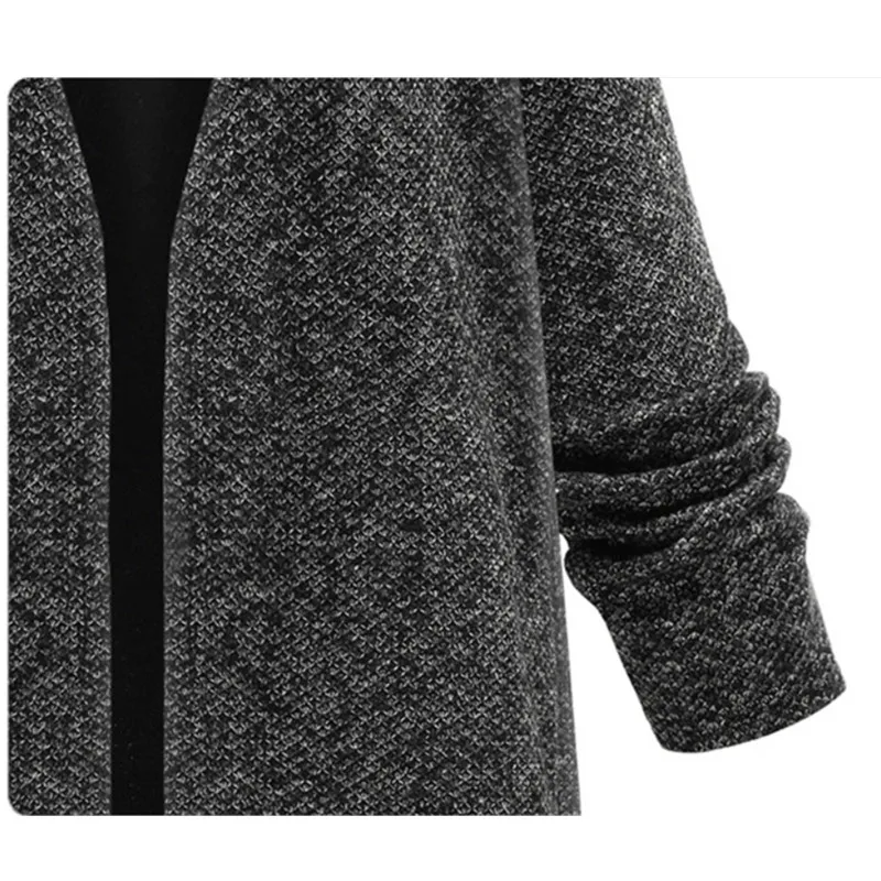 Весеннее Женское пальто размера плюс 5XL, вязаный кардиган с v-образным вырезом и длинными рукавами, женский свободный вязаный жакет, Осеннее длинное пальто черного цвета W565