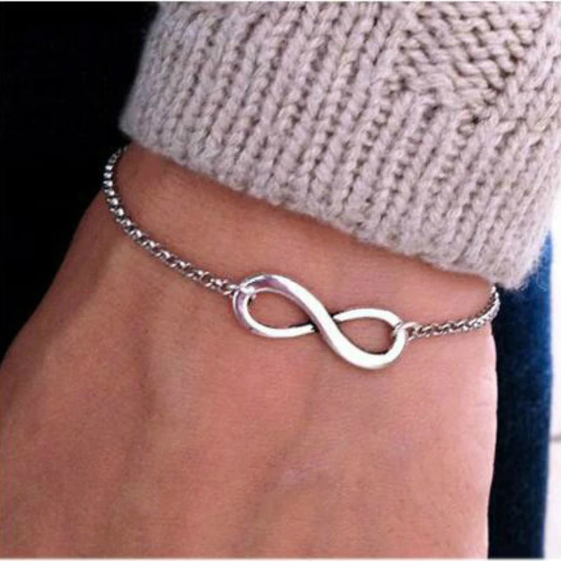 

New Fashion Simple Retro Auspicious Figures Personalized 8 Word Bracelet Free Shipping Bracelets For Women Pulseira Feminina