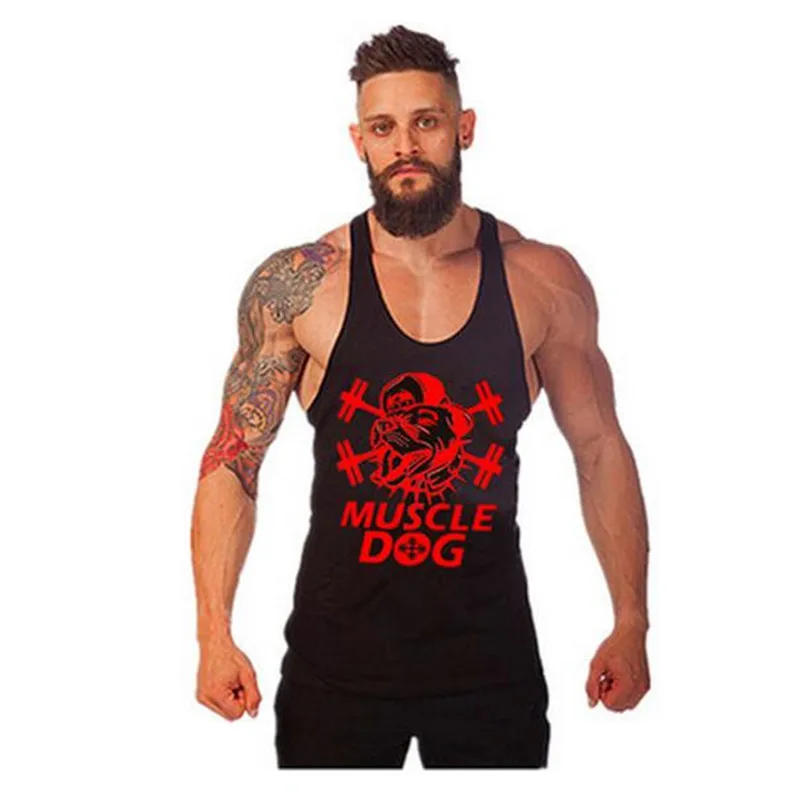 GYMS Tank Top font b Mens b font Bodybuilding Stringer Power Vest Fitness Singlet Sleeveless Crossfit