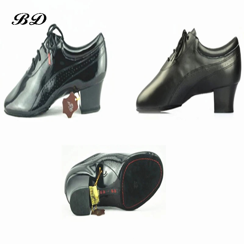 MEN SHOES Dance Shoes Ballroom Latin Shoes Imported Comfortable Insole Sweat Deodorant Imported Patent Leather Heel 4.5 cm Hot 6