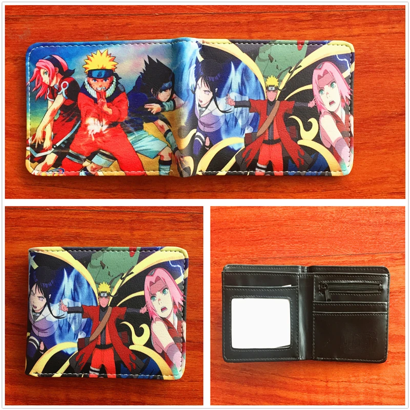 2018 New Arrivel Anime Comics Naruto Wallet Cartoon Purse Mens PU Money 