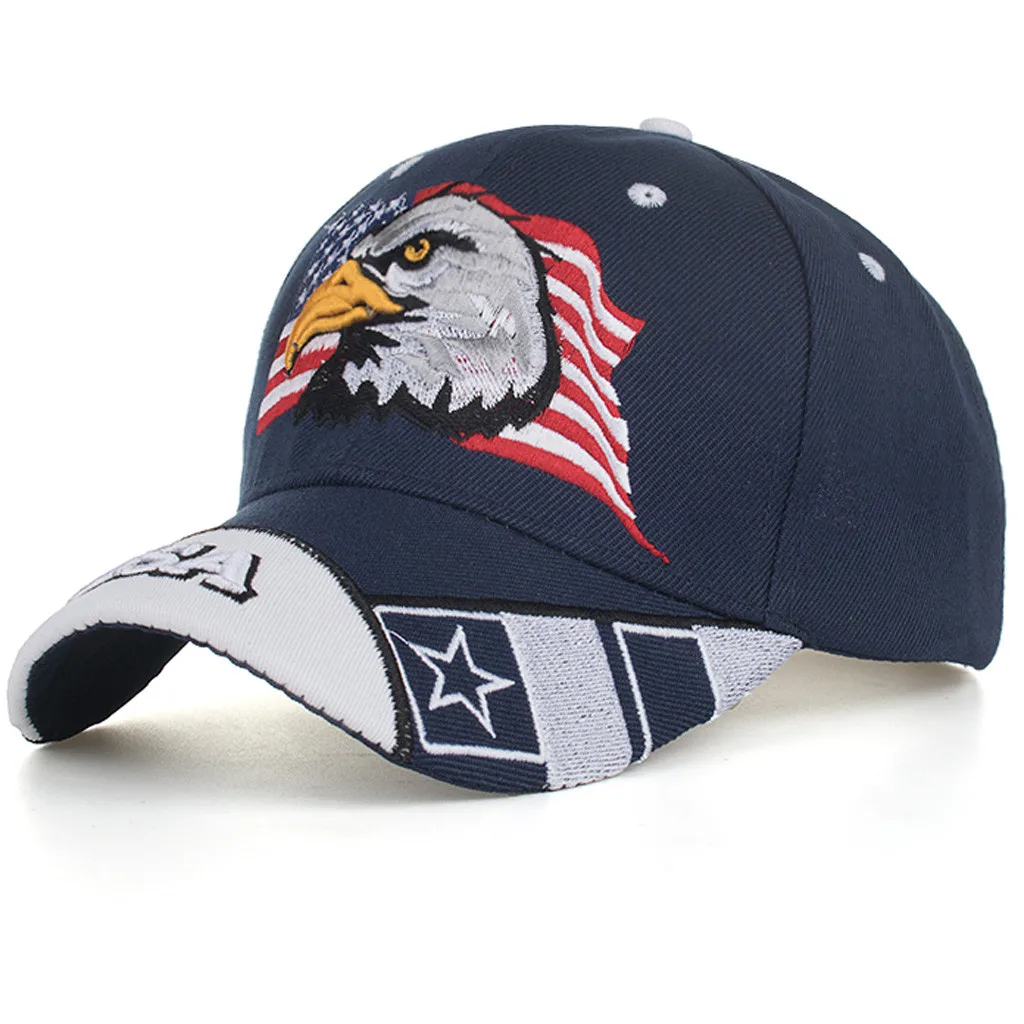 

JAYCOSIN Eagle Unisex USA Flag Embroidered Baseball Cap Duck Tongue Cap Sun Hat sun hats for women with big heads july 12