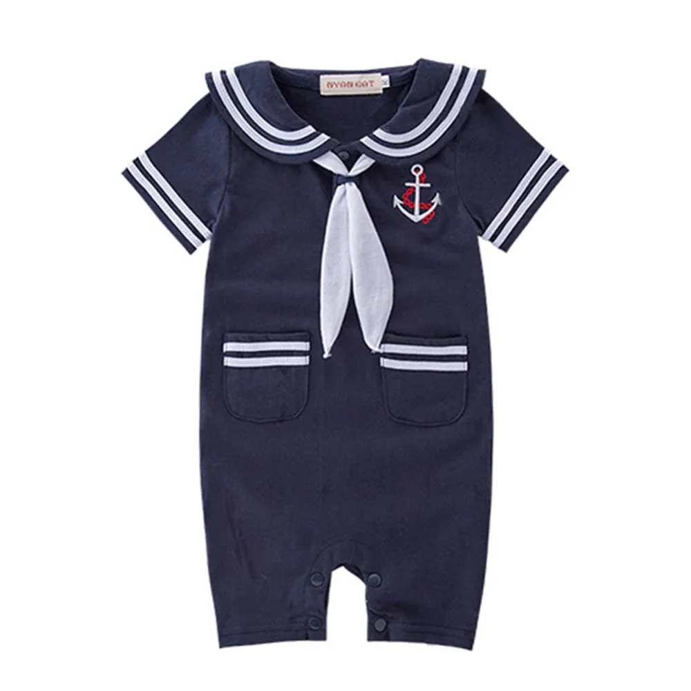 kids Girl Boy Baby Navy Sailor marine Stripe Costume Party Romper Bodysuit prop 