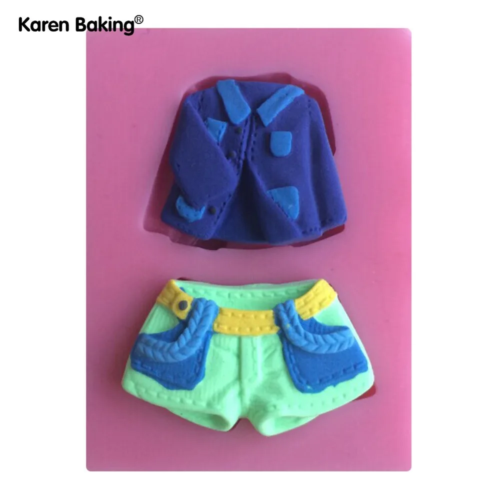 Куртка классная и Брюки для девочек Форма помадка 3D формы силиконовые свечи