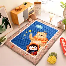 Ковер с рисунком медведя, детская комната, Декор, толщина мат «татами», стеганый волнистый узор, спальня, гостиная, детский коврик для ползанья