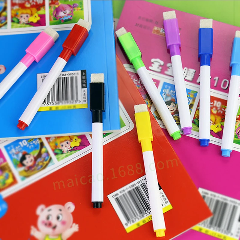 5 шт./компл. набор ручек для рисования красочные доски игрушечные ручки для детей развивающие Обучающие игрушки сухой стирания белая губка-стиратель