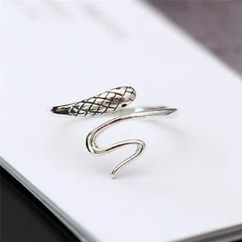 

BOAKO 925 Sterling Silver Small Snake Open Rings For Women Vintage Style Lady Prevent Allergy Sterling-silver-jewelry X7-M2