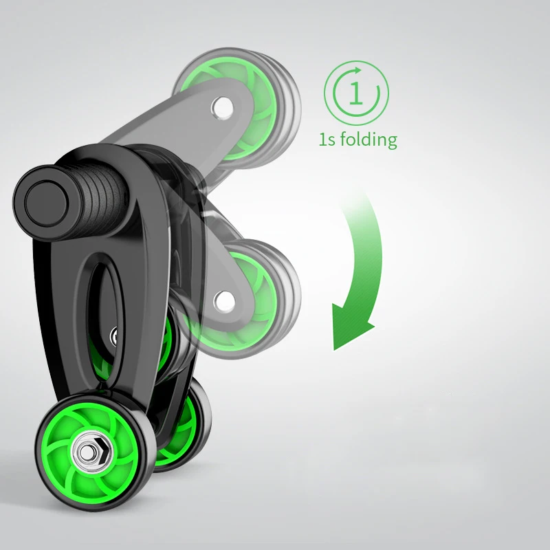  4 Wheels Power Wheel Triple Abdominal Roller ABS Workout Fitness Machine Gym Massage Release Pain P