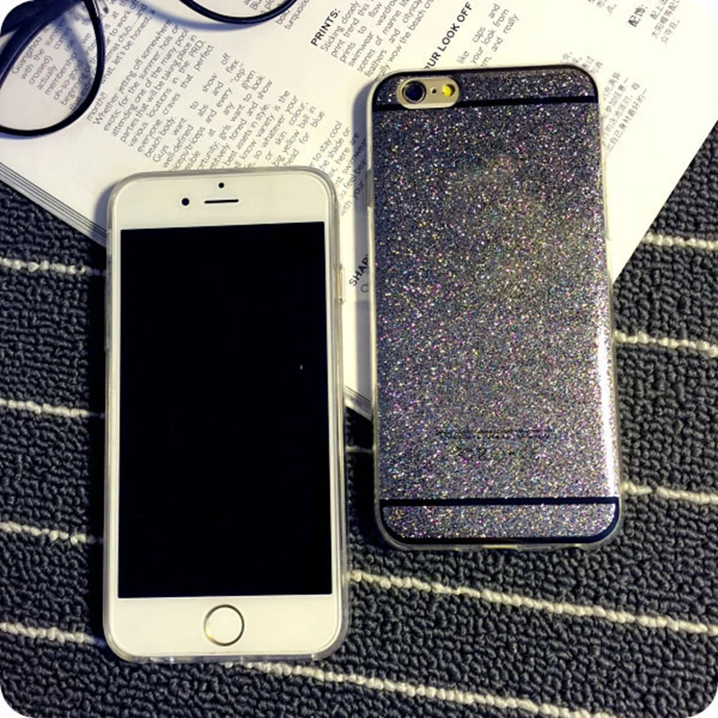 Для Apple iphone 6 s 5 5S Plus Case Bling Светя блеск Алмазный Симпатичные Цвета ТПУ Телефон