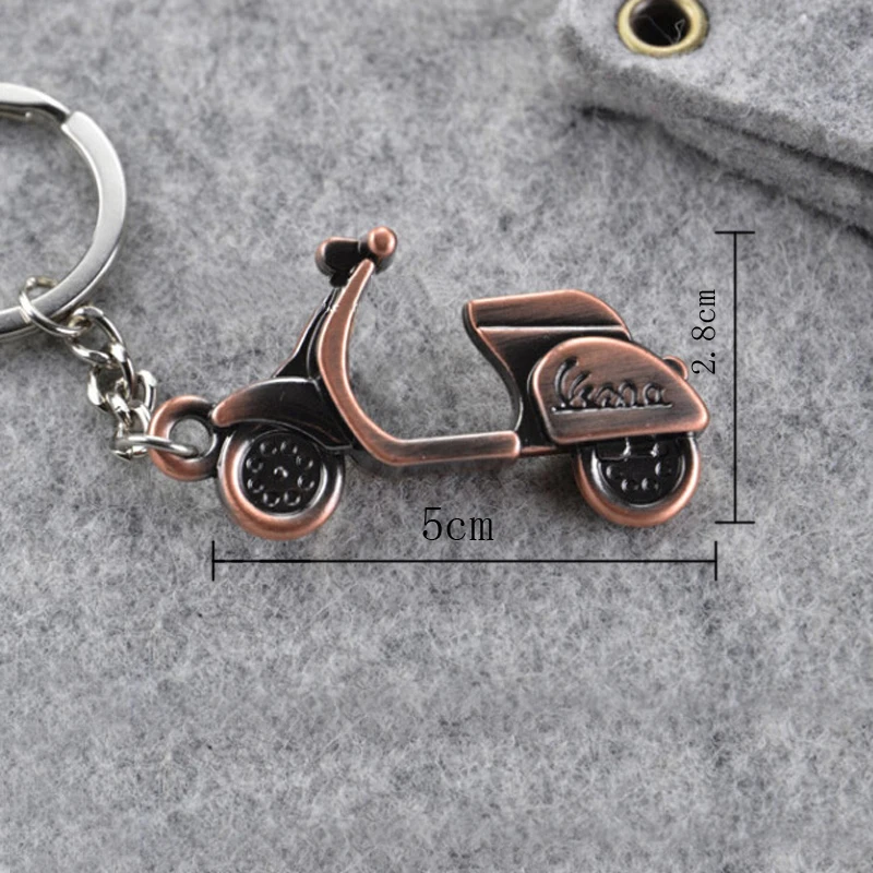 Bronze 3D Motorcycle Scooter Keychain Classic Keyring Pendant