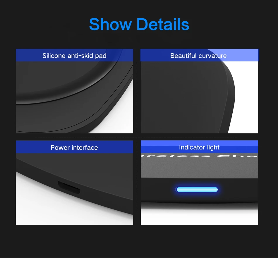 12Wireless Charger for iPhone X 8 Plus Samsung Galaxy S9 S8 Plus S7 S6 Edge Note 4 5 8 Fast Charging Qi Nexus Nokia Sony LG HT