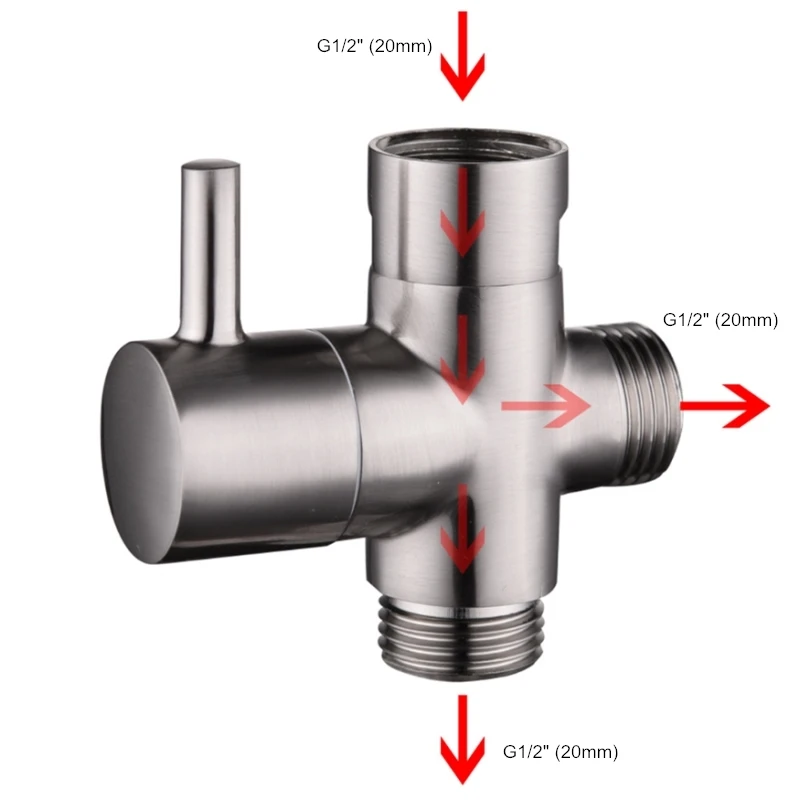 1/2 дюйма перепускной клапан трехходовой головка Функция сплиттер адаптер Управление тройник клапана Разъем Насадки для душа для туалета Биде Душ