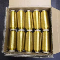 10pcs Metallic Embroidery Thread – 125g Paper Cones, 150D/2 Gold & Silver for Machine Embroidery