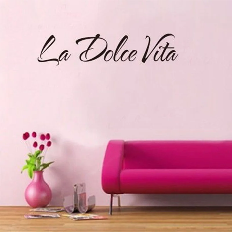 Italian Quote La Dolce Vita Letter Word Room Decor Vinyl Decals Art
