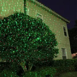 Открытый движущийся красный и зеленый полный небо Звезда Рождественский лазерный проектор лампа огни открытый пейзаж газон сад
