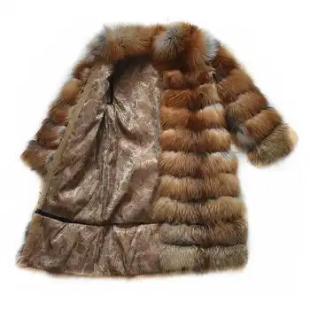2019 new ladies natural fire fox fur coat winter warm fashion European and American street style