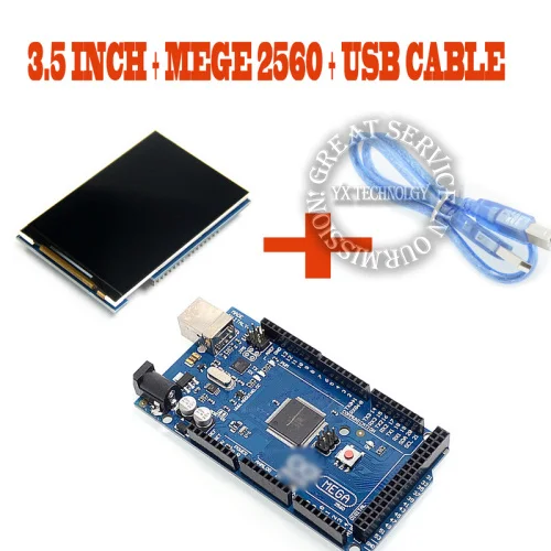 3.5-inch TFT color screen module 320X480 + MEGE 2560 Board + USB Cable