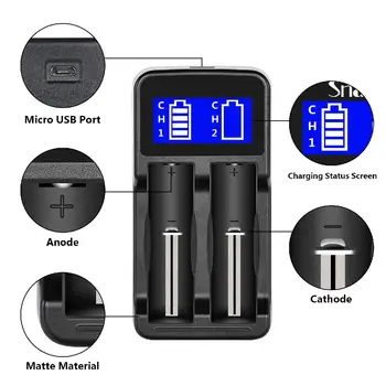 

Universal Intelligent Charger Portable Travelling LCD Smart Display Battery Charger for Ni-MH Ni-Cd AA AAA Li-ion LiFePO4 IMR 18650 26650 16340 14500 RCR123