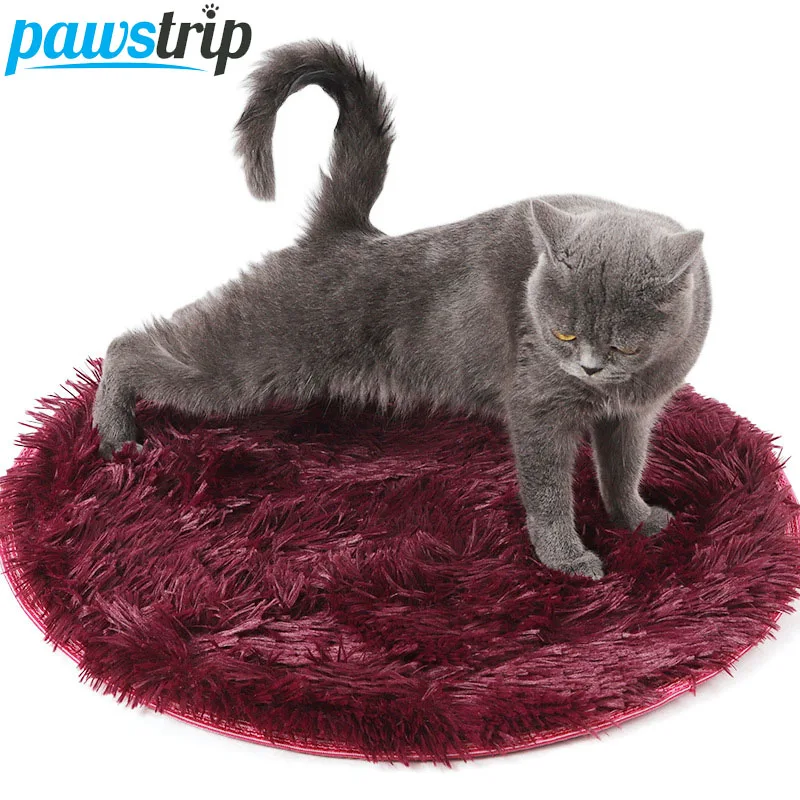 

pawstrip 4 Colors Soft Plush Dog Bed Mat Round Puppy Cushion Anti-Skid Bottom Warm Cat Beds Diameter 60/80cm