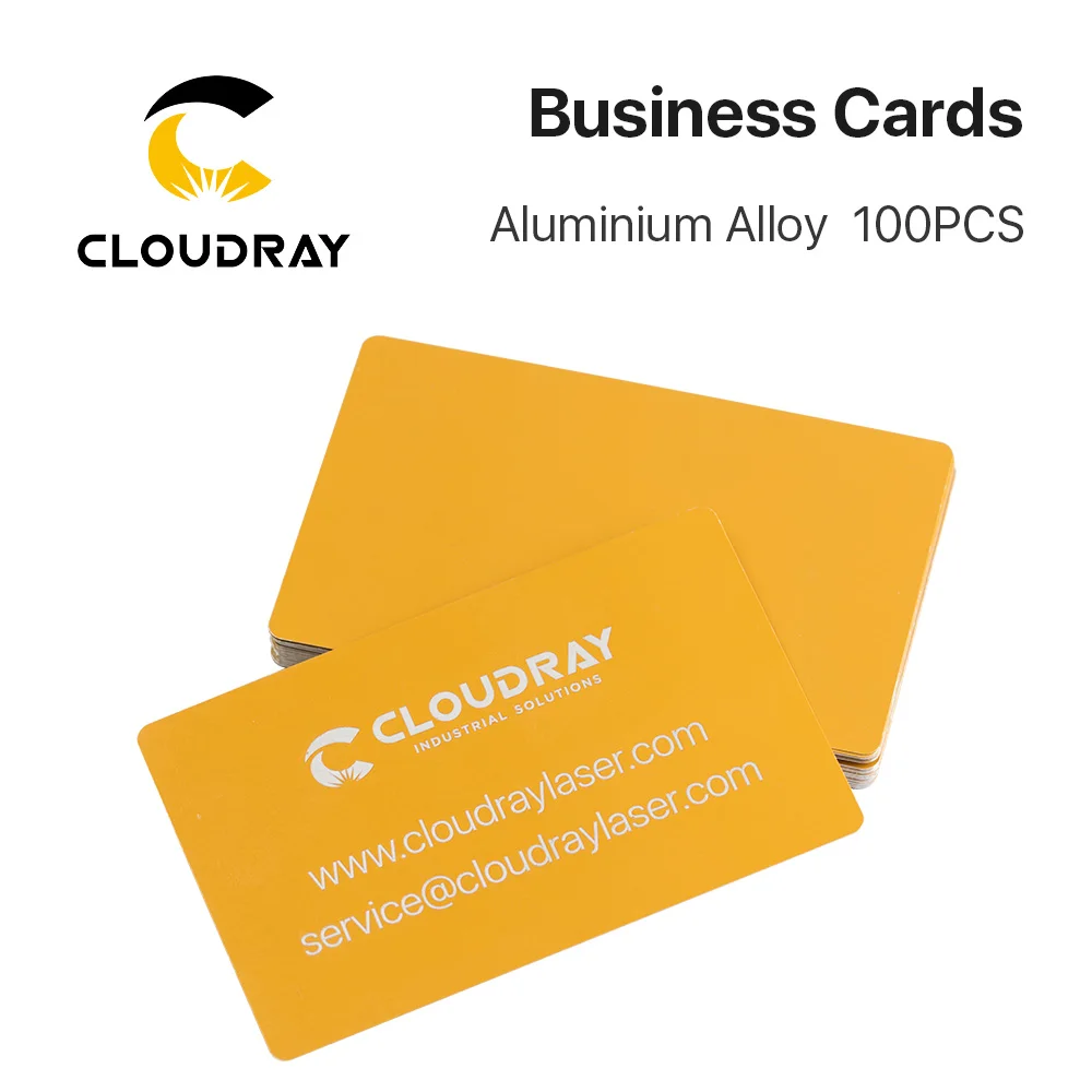 Cloudray 100 개/몫 비즈니스 이름 카드 레이저 마킹 기계에 대 한 여러 가지 빛깔의 알루미늄 합금 금속 시트 테스트 재료