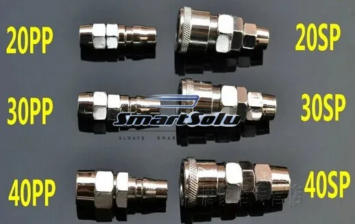 

free shipping Air Compressor Pneumatic Quick Coupler Connector Socket Fittings Set SP-30 PP-30 For 6.5mm ID x 10mm OD Hose