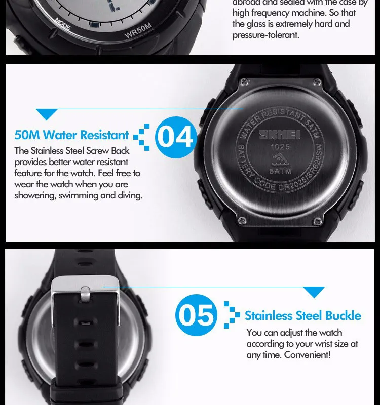 SKMEI Fashion Simple Sport watch Men Military Watches Alarm Clock Shock Resistant Waterproof Digital Watch reloj hombre 1025