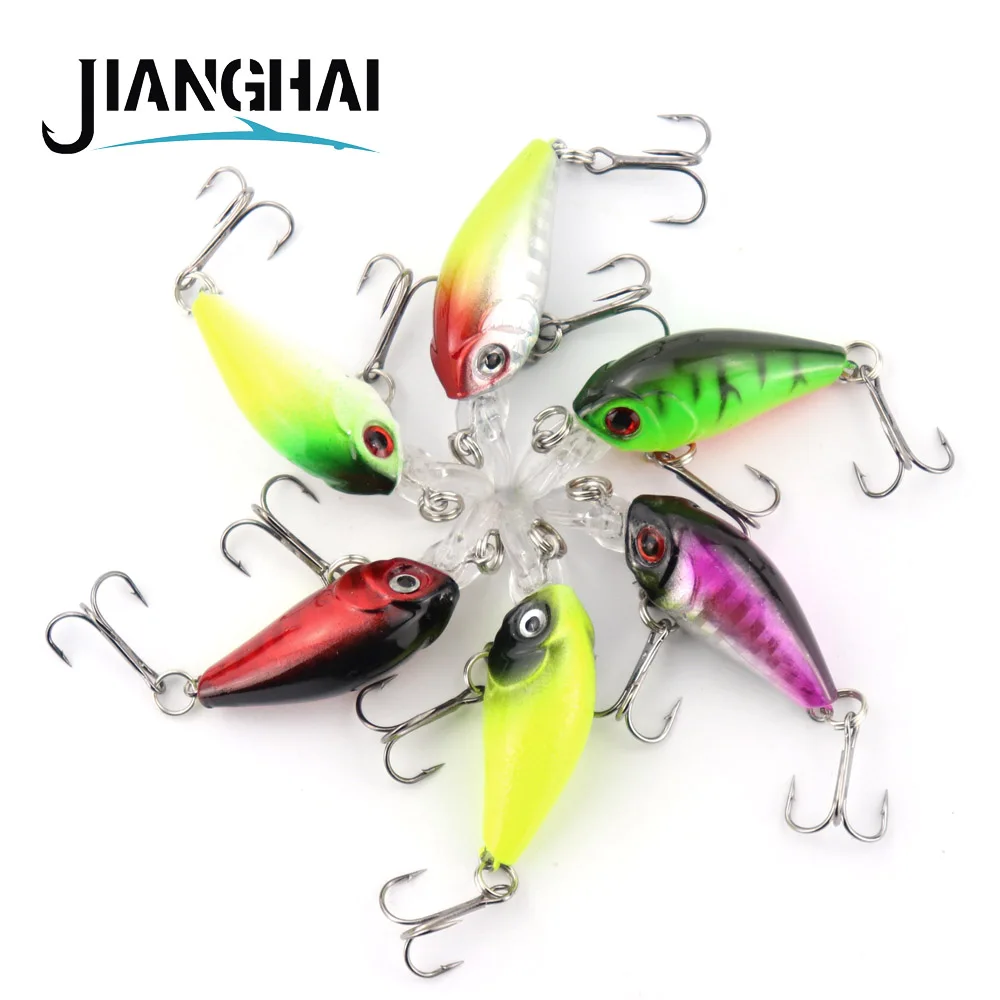  JIANGHAI Lure fishing minnow 3D Eye wobbler fishing 4.5cm 3.9g swimbait crazy wobble crankbait Swim