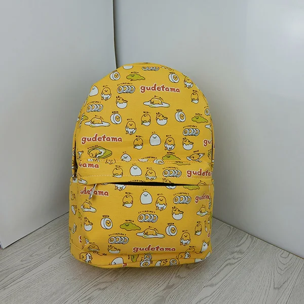 DUDINI Hottest Lazy Egg Printed Kids Backpacks Cartoon Yellow Unsiex