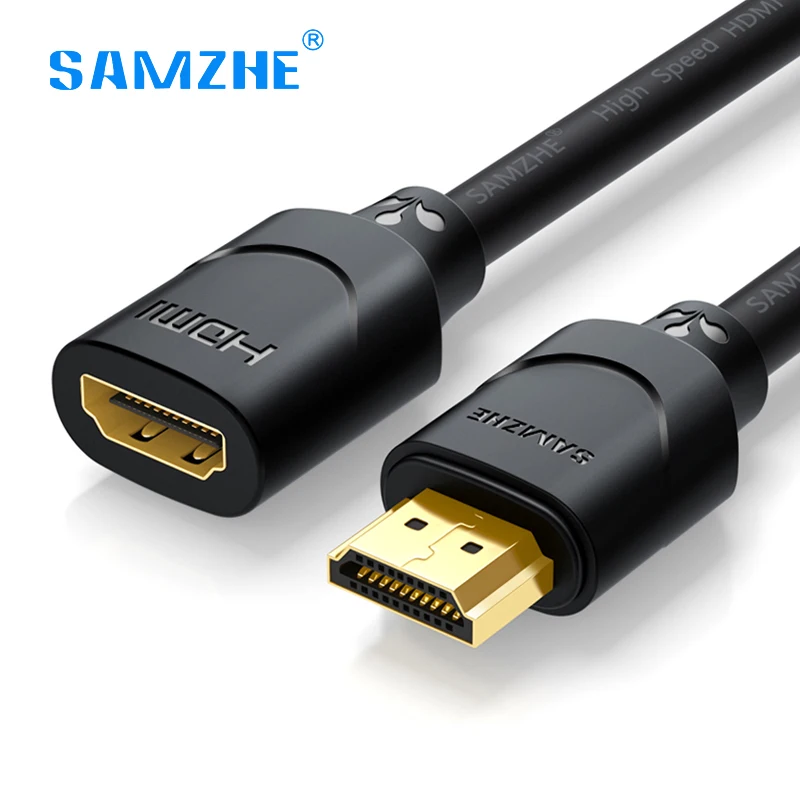 

SAMZHE HDMI Extension Cable Extender cord Male to Female 0.5m 1m 1.5m 2m 3m 4k*2k 3D for Computer HDTV Projector Game Box tv box