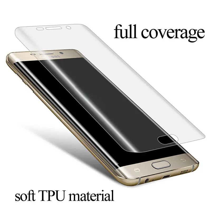 

Full Coverage Screen Protector For Samsung Galaxy S7 edge S6 edge TPU material anti-explosion with retail packing set