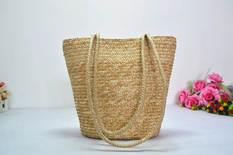 31x31CM  Simple Straw Bag Beach Bag Female Summer Fashion Hot Section Long Belt A2811