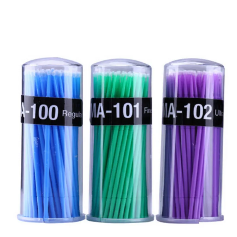 

100pcs Disposable Eyelash Brushes Swab Microbrushes Eyelash Extension Tools Individual Eyelashes Removing Tools Applicators