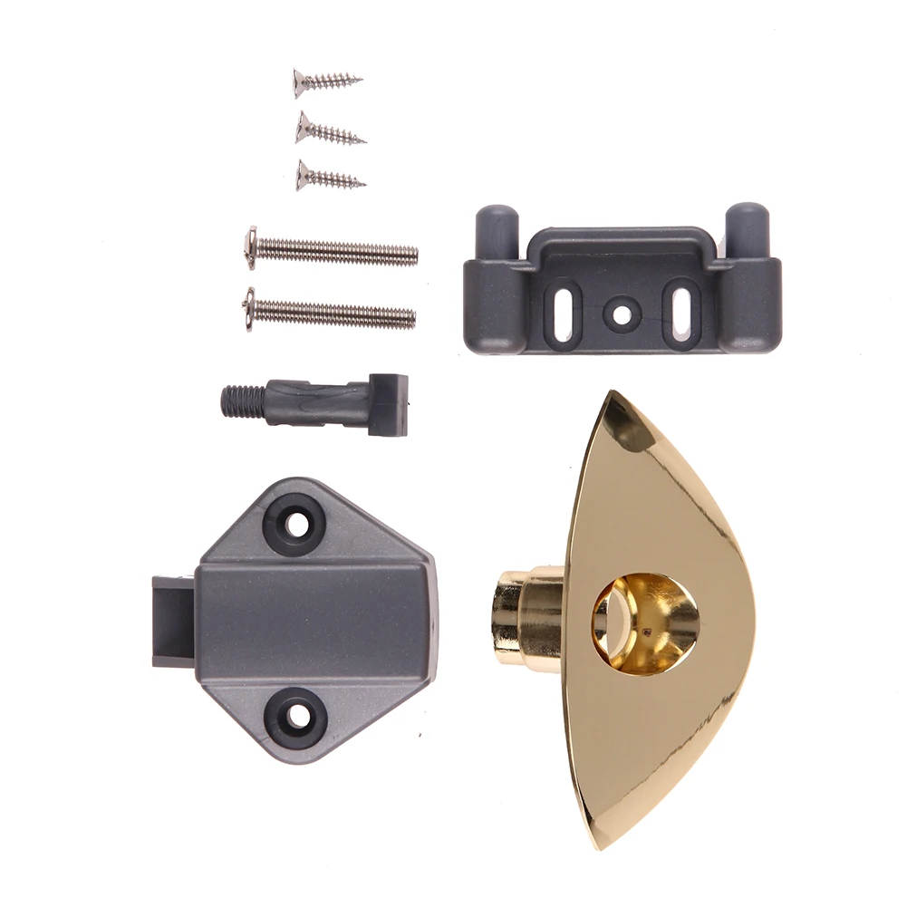 

Half-moon Push Lock Keyless Push Latch Catch RV Wardrobe Drawer Lock For Wardrobe Drawer Cabinet Caravan Furniture Lock