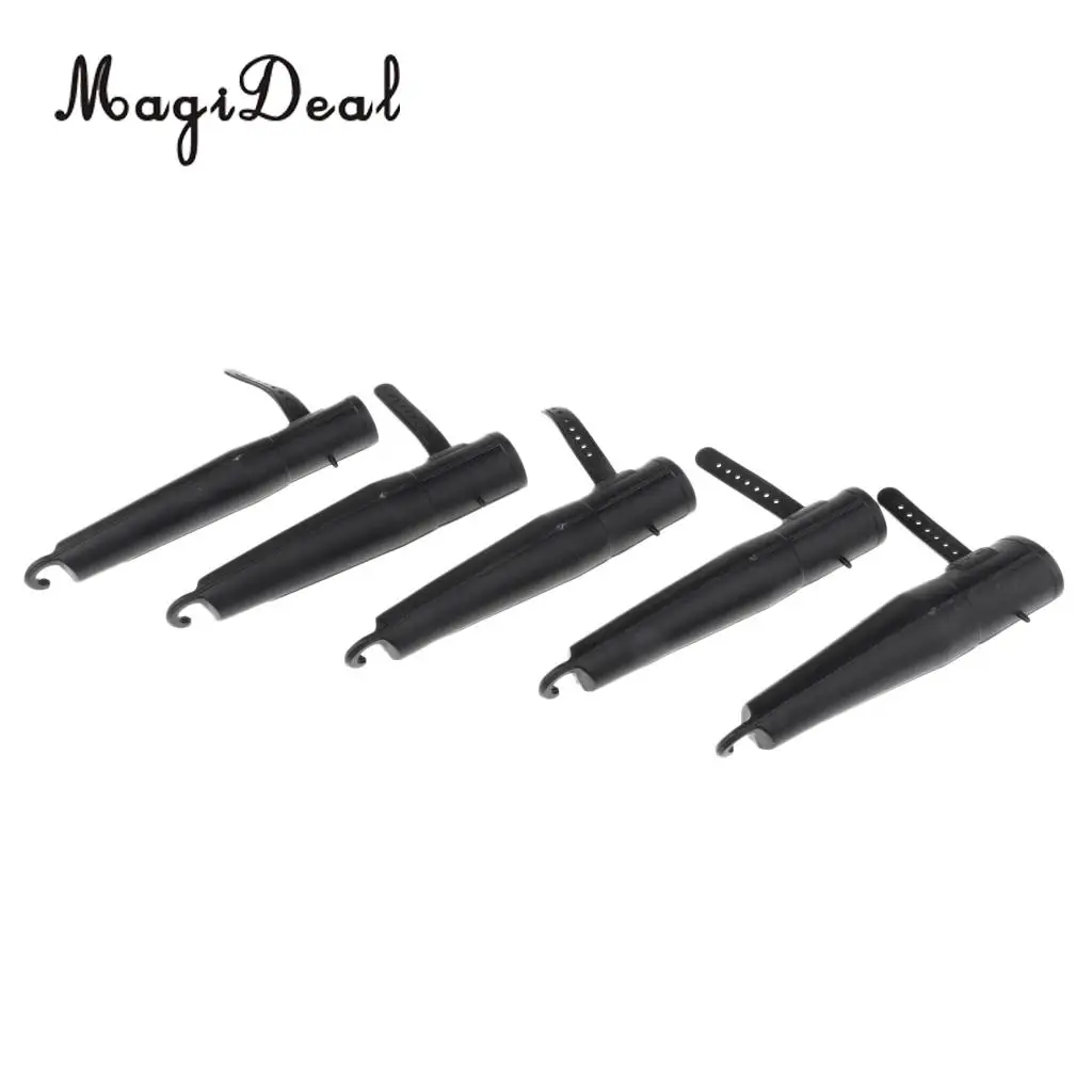 MagiDeal 5Pcs Fishing Rod Tip Cover Rod Cap Pole Glove Sleeve Protector Pole Cap with Strap for Fixing the Rod Black 20# 25#