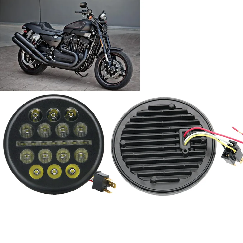 Moto rcycle 5,75 5 3/" круглые moto светодиодные фары для Harley Dyna Sportster 1200 48 883 железо 883 72 750