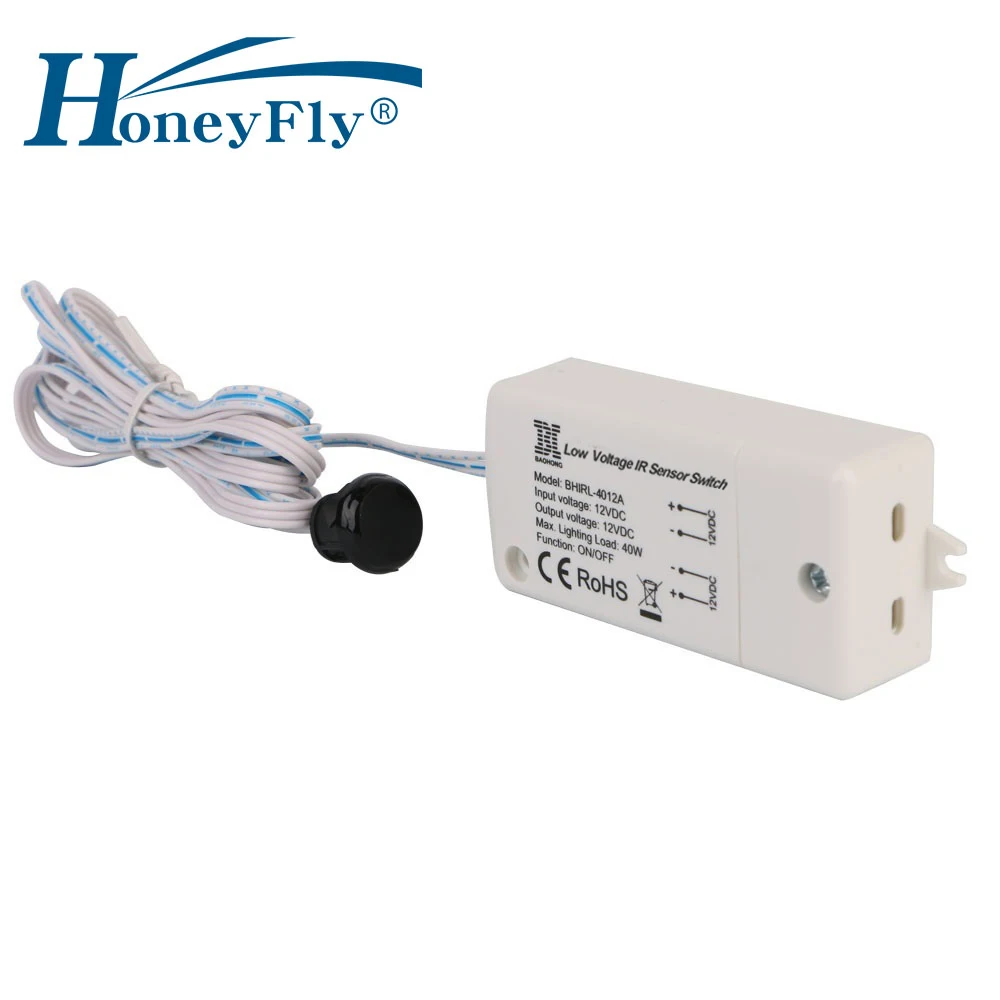 HoneyFly 2 шт. светодиодный DC12V ИК Сенсор переключатель 40 Вт Инфракрасный светильник переключатель для светодиодный лампы светодиодный полосы движения Сенсор ручной волны 5-8 см CE