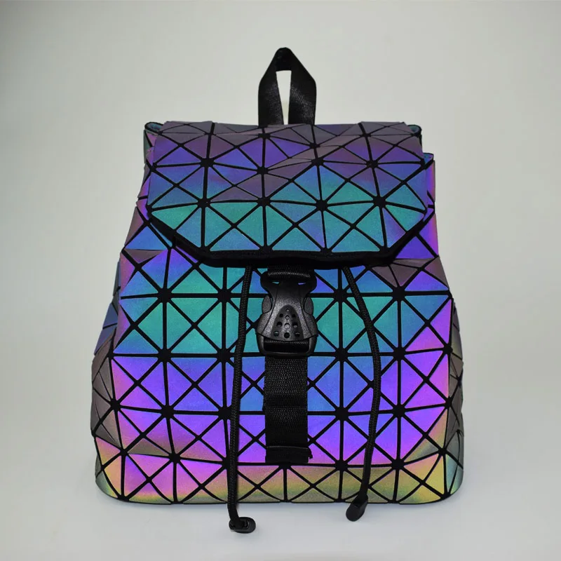 

Bao Women Backpack Luminous Drawstring Female Daily Backpack Geometry Backpacks Folding School Bags For Teenage Girls Mochila