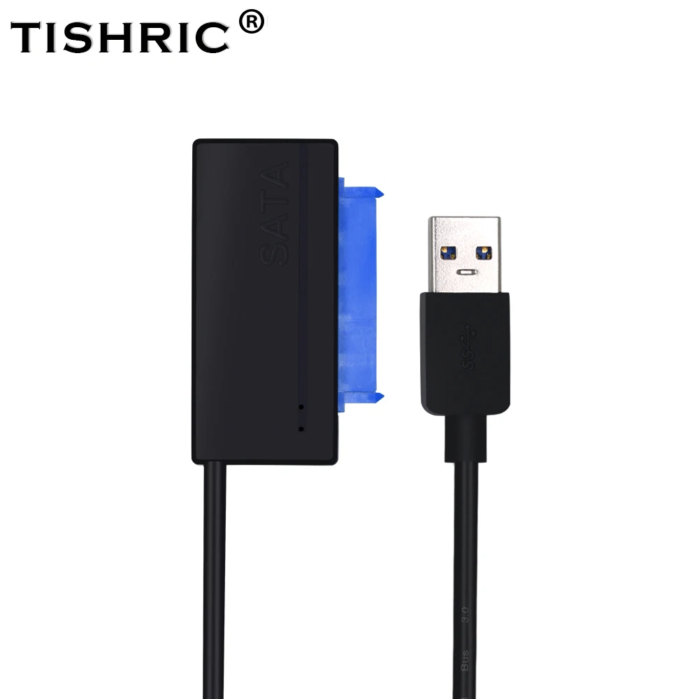 

TISHRIC SATA Cable SATA TO USB 3.0 To 7+15 22pin SSD HDD USB Adapter USB Power Cable Hard Disk Drive Converter