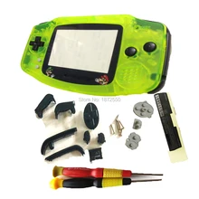 Прозрачный желтый Цвет полный комплект чехол черный Пуговицы В виде ракушки заменить для gameboyadvance Корпус с ограниченным Mars Bros Экраны объектива